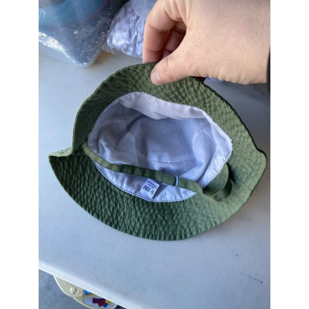 Baby Boy Dinosaur Bucket Hat Green Spikes 6-18 Months